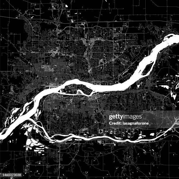 quad cities, iowa / illinois usa vector map - moline illinois stock illustrations