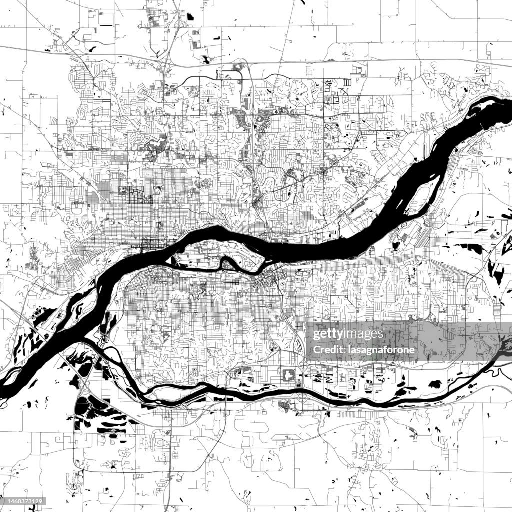 Quad Cities, Iowa / Illinois USA Vector Map
