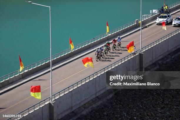 General view of Filippo Magli of Italy and Team Green Project-Bardiani CSF-Faizane, Rafael Lourenço of Portugal and Team APHotels and Resorts -...