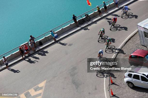 General view of Filippo Magli of Italy and Team Green Project-Bardiani CSF-Faizane, Rafael Lourenço of Portugal and Team APHotels and Resorts -...