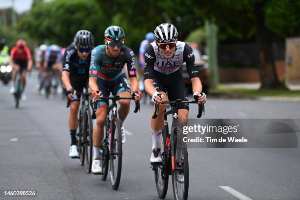 Finn Fisher-Black of New Zealand and UAE Team Emirates competes in the breakaway during the 7th Cadel Evans Great Ocean Road Race 2023 - Men's Elite...