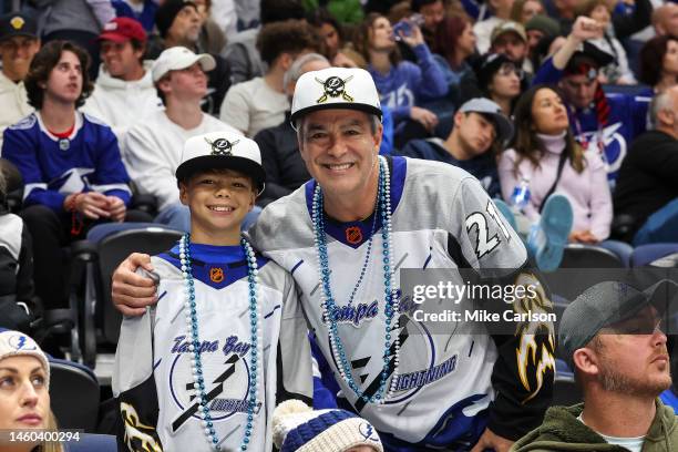 Fans of the Tampa Bay Lightning against the Los Angeles Kings during the third period at Amalie Arena on January 28, 2023 in Tampa, Florida.