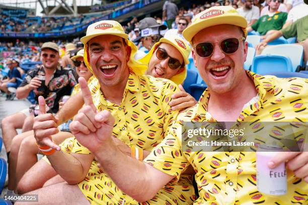 Fans react during the2023 Sydney Sevens match between at Allianz Stadium on January 29, 2023 in Sydney, Australia.