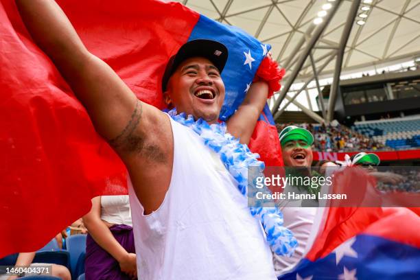 Fans react during the2023 Sydney Sevens match between at Allianz Stadium on January 29, 2023 in Sydney, Australia.