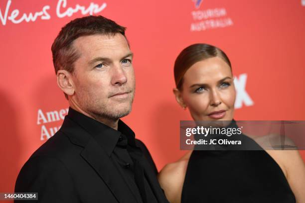 Honoree Sam Worthington and Lara Worthington attend the G'Day USA Arts Gala at Skirball Cultural Center on January 28, 2023 in Los Angeles,...