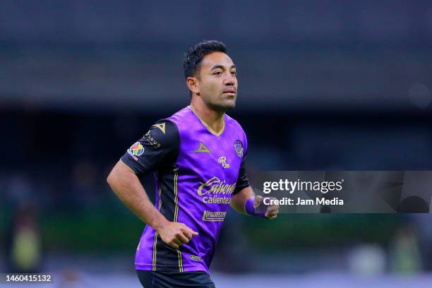 Marco Fabian of Mazatlan looks on during the 4th round match between America and Mazatlan FC as part of the Torneo Clausura 2023 Liga MX at Azteca...