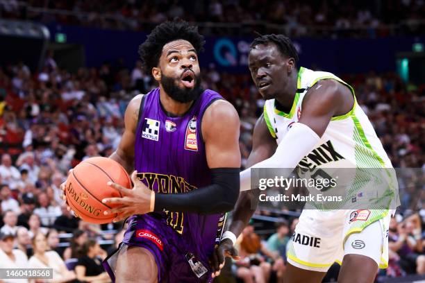 Derrick Walton Jr of the Kings drives to the basket during the round 17 NBL match between Sydney Kings and South East Melbourne Phoenix at Qudos Bank...