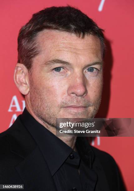 Sam Worthington arrives at the G'Day USA Arts Gala at Skirball Cultural Center on January 28, 2023 in Los Angeles, California.