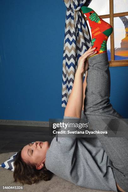 portrait of a girl doing physical exercises portrait girl doing physical exercises