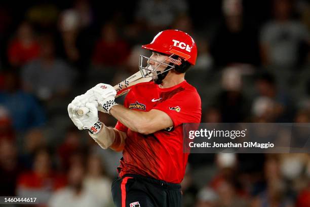 Shaun Marsh of the Renegades bats during the Men's Big Bash League match between the Melbourne Renegades and the Brisbane Heat at Marvel Stadium, on...