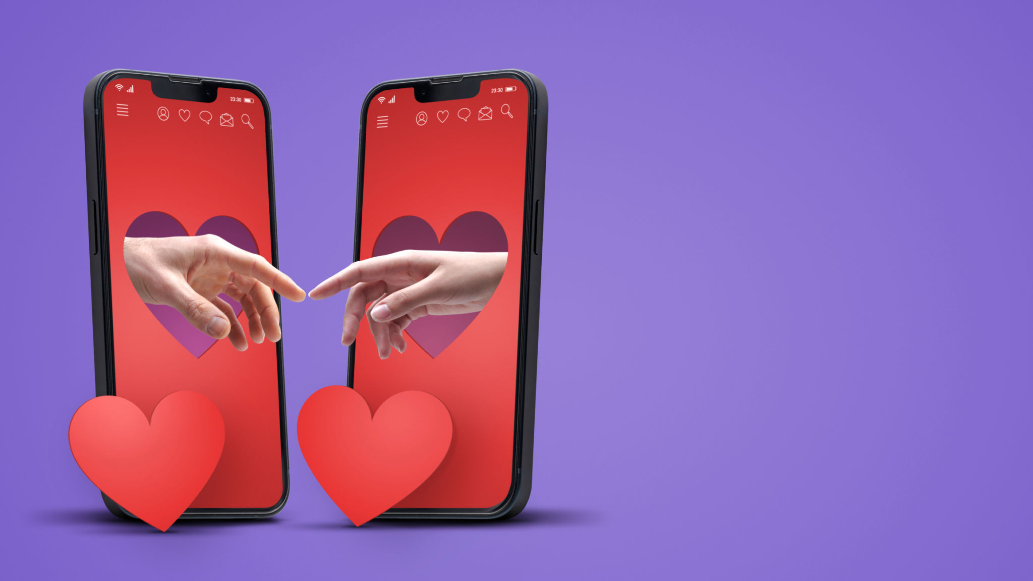 Online dating app on smartphone Online dating app on smartphone