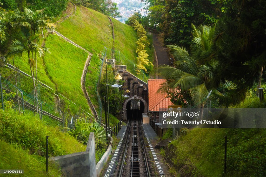 The Penang Hill Railroad track