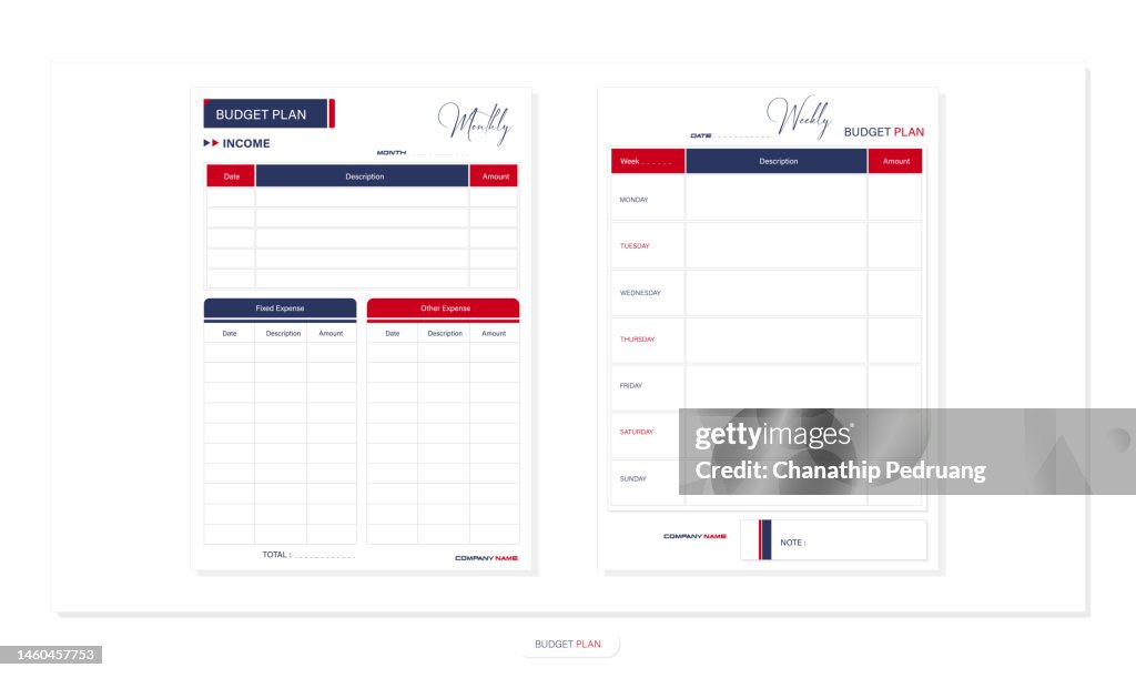 Personal monthly and weekly budget plan, Printable Budget Planner Templates, Income and expense tracker stock illustration Budget, Personal Organizer, Template, Accountancy, Blank, Infographic