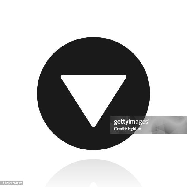 down button. icon with reflection on white background - pointing down white background stock illustrations