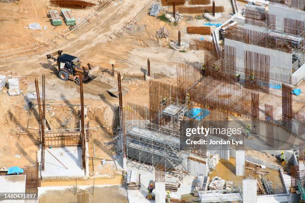under construction site - building foundations stock-fotos und bilder