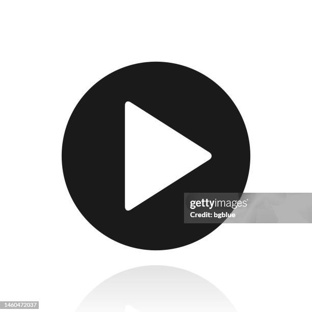 play button. icon with reflection on white background - play button transparent stock illustrations