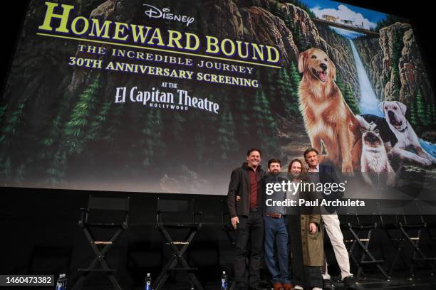 Benj Thall, Kevin Chevalia, Veronica Lauren and Robert Hays attend the 30th Anniversary screening of Disney's "Homeward Bound: The Incredible...