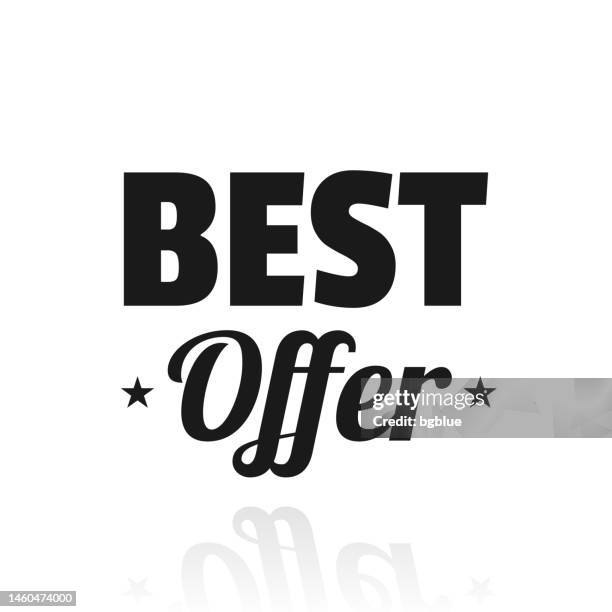 best offer. icon with reflection on white background - cost transparency stock illustrations