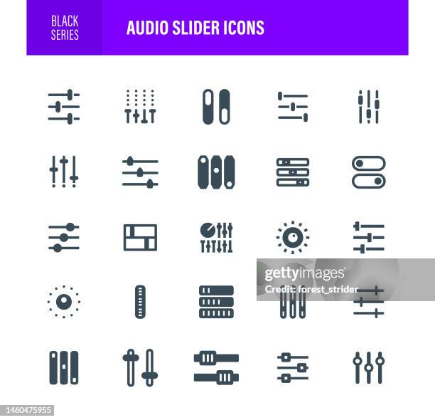 audio slider icons black set - equalizer 幅插畫檔、美工圖案、卡通及圖標