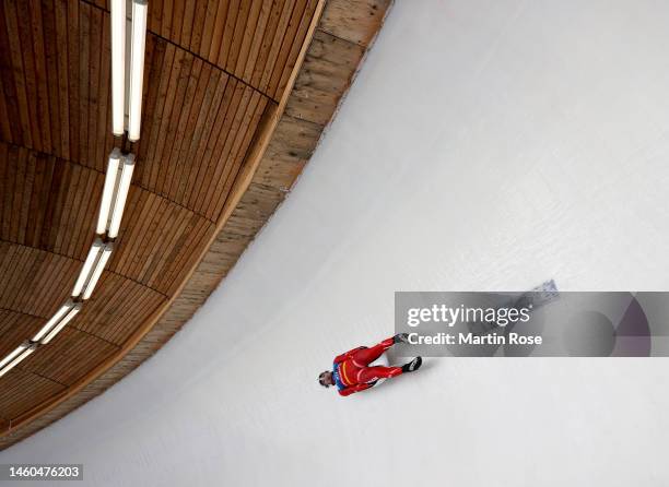 Seiya Kobayashi of Japan competes during the Men's Singles Run 1 during day 3 of the FIL Luge World Championships on January 29, 2023 in Oberhof,...