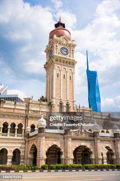 sultan abdul samad building at merdeka square in kuala lumpur city - malaysia kuala lumpur merdeka square stock pictures, royalty-free photos & images