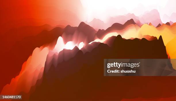 abstract color gradient mountain virtual scene background - website creation stock illustrations