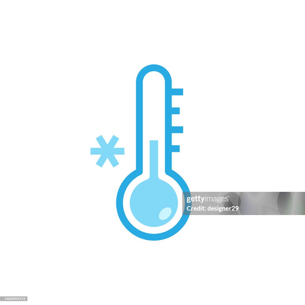 Icono de termómetro para clima frío.