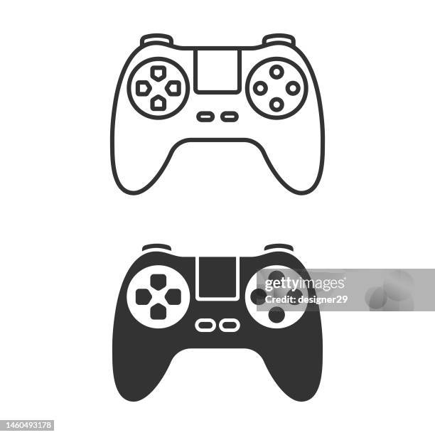 illustrazioni stock, clip art, cartoni animati e icone di tendenza di gamepad, controller di gioco o icona joystick. - joypad