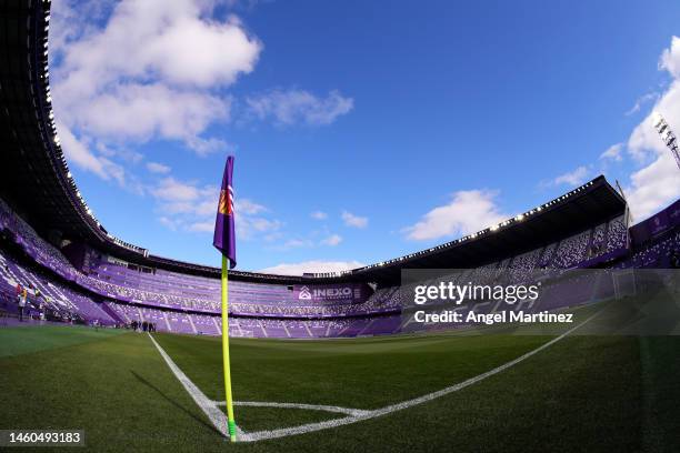 General view inside the stadium prior to the LaLiga Santander match between Real Valladolid CF and Valencia CF at Estadio Municipal Jose Zorrilla on...