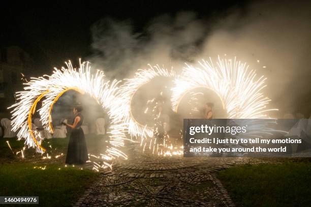 pallerone near aulla fire games - massa. tuscany, italy - aulla stock-fotos und bilder