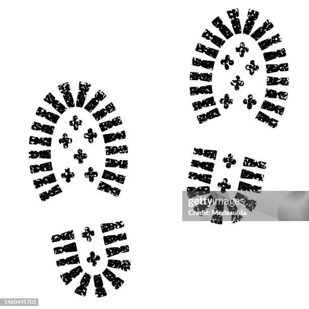 boot print icon - boot vector stock illustrations