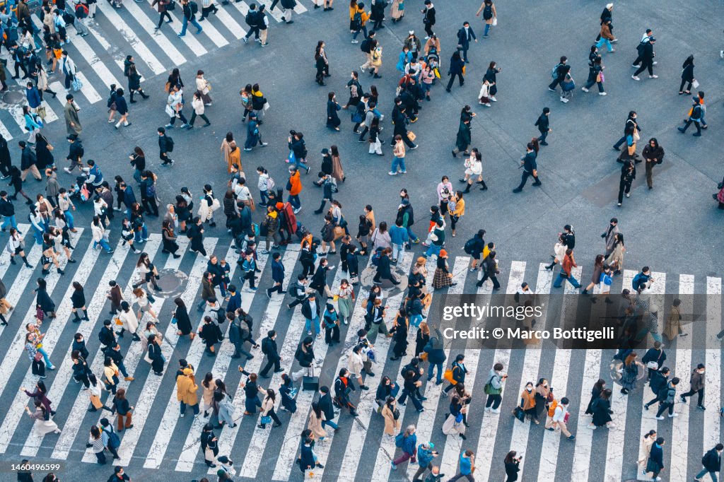 Commuters walking in Tokyo, Japan