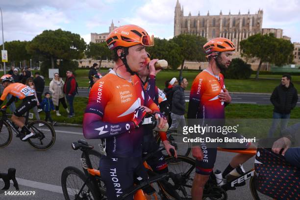 Barnabas Peak of Hungary and Stephen Bassett of The United States and Team Human Powered Health react after 32nd Challenge Ciclista Mallorca 2023 -...