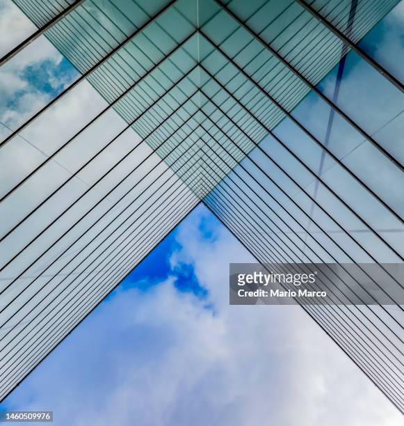geometric shapes in a glass building - 建築上の特徴 ストックフォトと画像