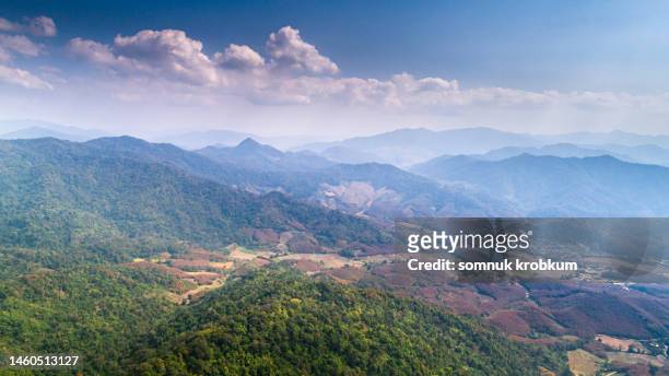 aerial view of green mountain - green mountain range stock pictures, royalty-free photos & images