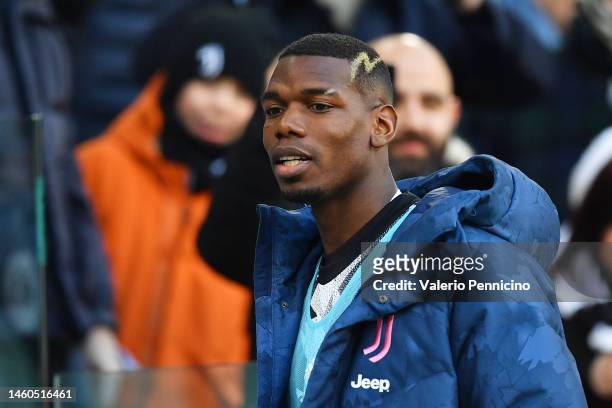 Paul Pogba of Juventus looks on prior to the Serie A match between Juventus and AC Monza at on January 29, 2023 in Turin, Italy.