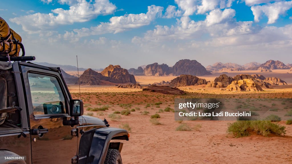 Off-road in a desert landscape north of Tabuk