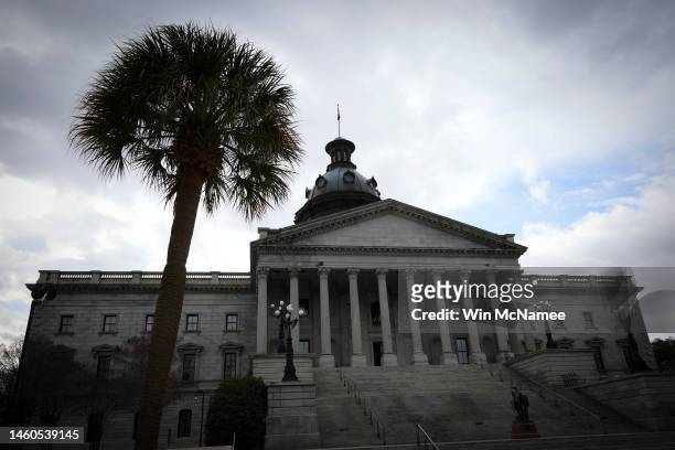 The exterior of the South Carolina State House is seen on January 29, 2023 in Columbia, South Carolina. Housing the State legislature and opened in...
