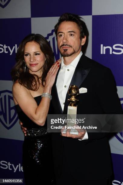 Susan Downey and Robert Downey Jr. Attend the InStyle and Warner Bros. 67th Annual Golden Globes post party held at the Oasis Courtyard at The...