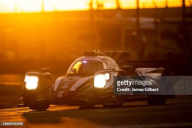 The AF Corse ORECA LMP2 07 of Francois Perrodo, Matthieu Vaxiviere, Julien Canal, and Nicklas Nielsen drives during sunrise at the Rolex 24 at...