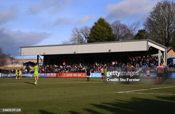 General view of the Eppleton Colliery Welfare Ground during the Vitality Women's FA Cup Fourth Round match between Sunderland and Manchester United...