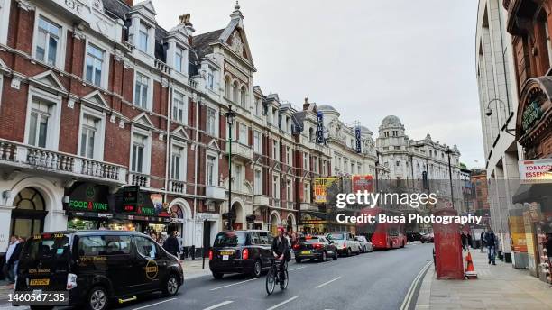 shaftesbury avenue in london's west end - westend stock pictures, royalty-free photos & images