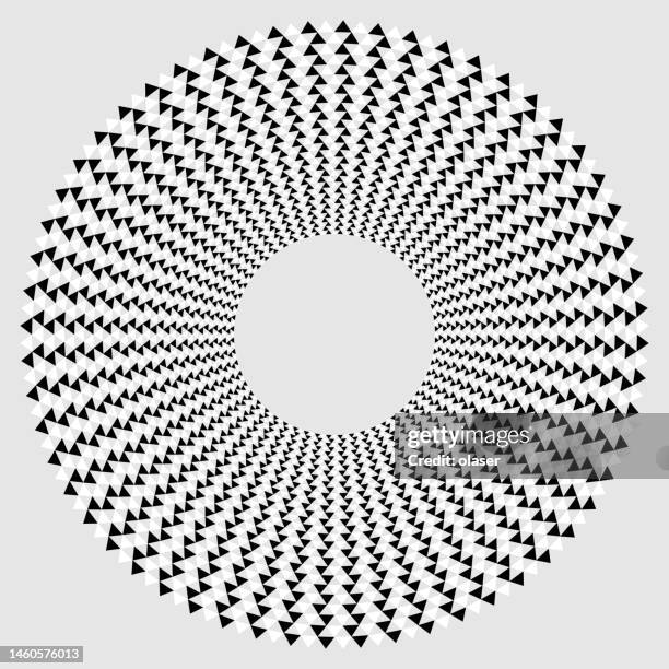 checked fading triangles in disk pattern - abstract wavy triangle network background stock illustrations