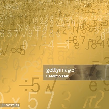 One Random Math Sign Random Math Symbols And Digits On Metal Surface High-Res Vector Graphic ...