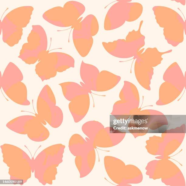 stockillustraties, clipart, cartoons en iconen met watercolor effect butterfly pattern - butterfly effect