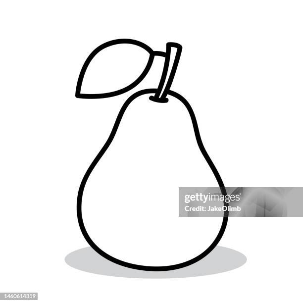 stockillustraties, clipart, cartoons en iconen met pear doodle 5 - peer