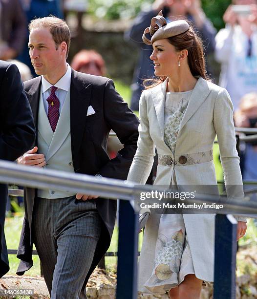 Prince William, Duke of Cambridge and Catherine, Duchess of Cambridge attend the wedding of Emily McCorquodale and James Hutt at The Church of St...