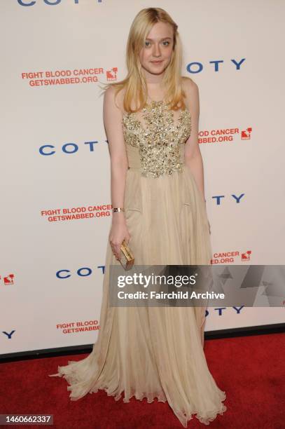 Dakota Fanning attends the DKMS 6th annual Linked Against Blood Cancer gala at Cipriani. Fanning wears Elie Saab.