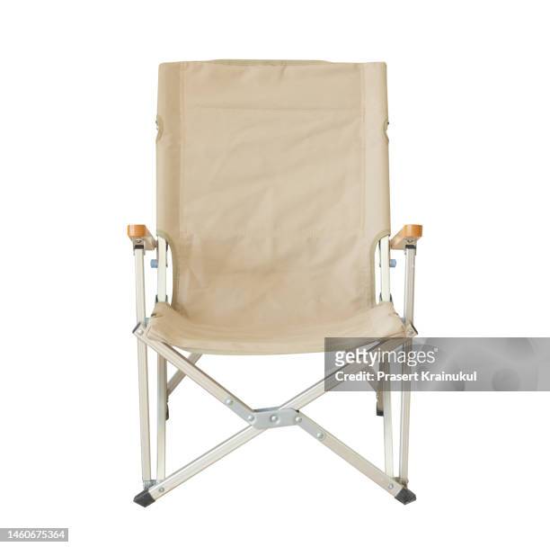 folding  chair isolated on white. clipping path - foldable fotografías e imágenes de stock