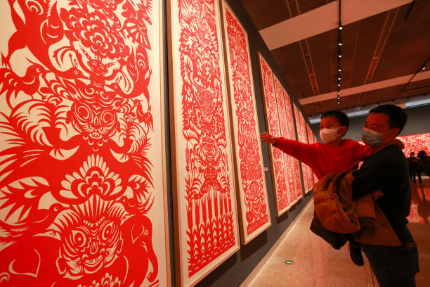 CHN: Chinese Traditional Paper-cutting Artworks Displayed At Beijing Art And Craft Museum